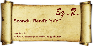 Szondy Renátó névjegykártya