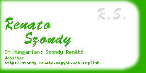 renato szondy business card
