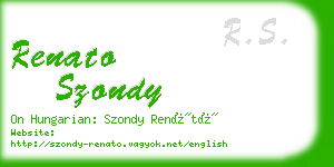 renato szondy business card